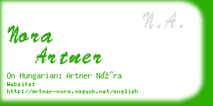 nora artner business card